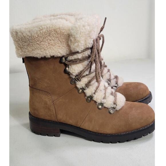 UGG Shoes - UGG Fraser Boots Womens Size 6 Leather Sheepskin Hiking UGG Boots Brown 1018896